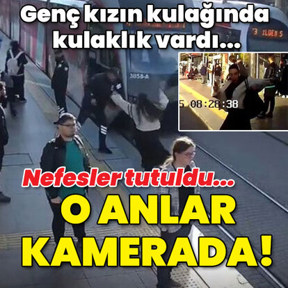 Genç kızın kulağında kulaklık vardı... O anlar kamerada...