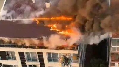 Ankara'da çatı katında yangın çıktı