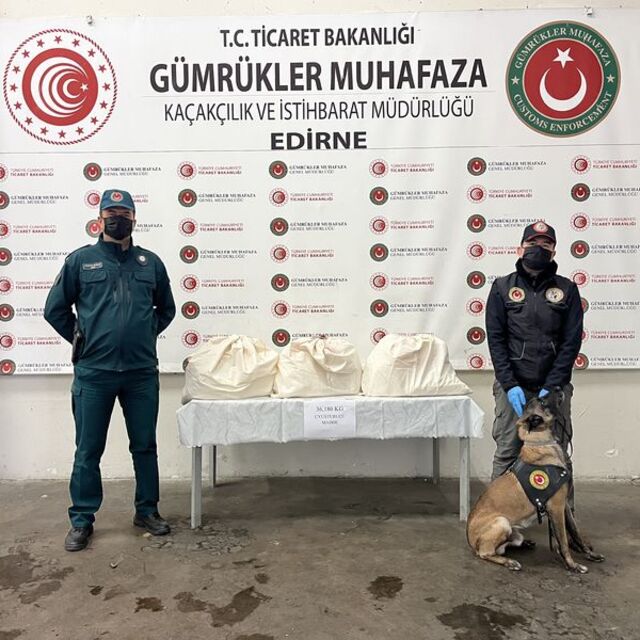 Kapıkule'de ele geçirildi: 36 kilo 180 gram