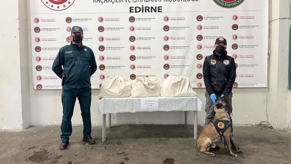 Kapıkule'de ele geçirildi: 36 kilo 180 gram