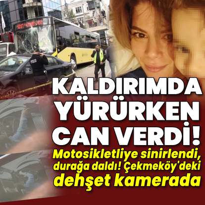 Motosikletliye sinirlendi, durağa daldı!