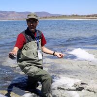 Burdur Gölü kıyısında köpüklenme