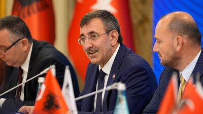 Cumhurbaşkanı Yardımcısı Yılmaz Arnavutluk'ta konuştu