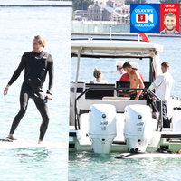 Boğaz'da sörf yaptı