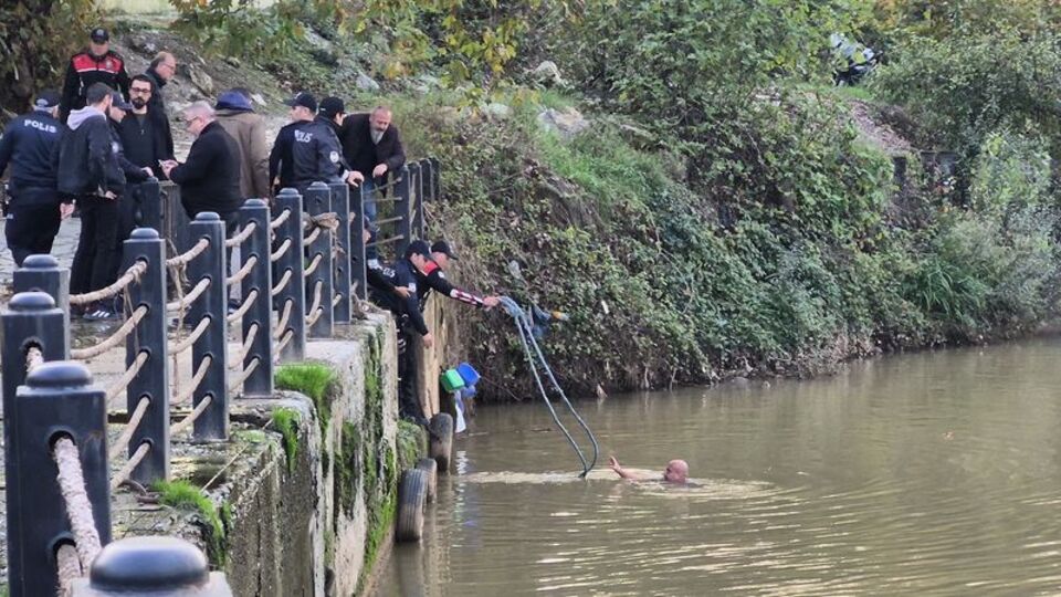 Eşiyle tartışan şahıs ırmağa atladı