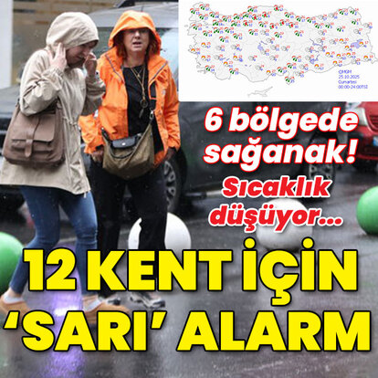 12 kent için 'sarı' alarm! 6 bölgede sağanak!