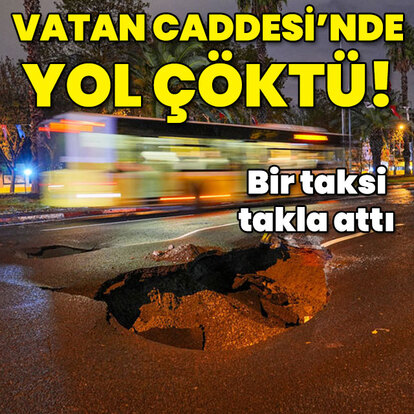 İstanbul'da geceyi şimşekler aydınlattı! Vatan Caddesi'nde yol çöktü!