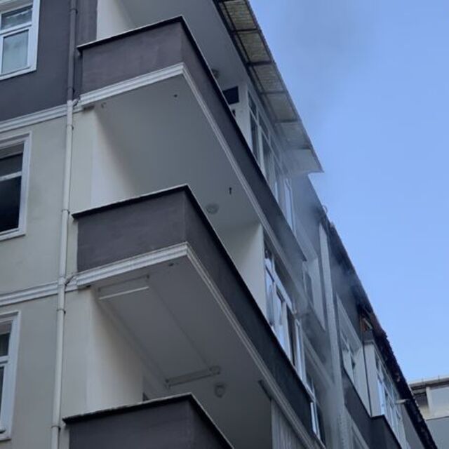 Rize'de 4 katlı apartmanda yangın