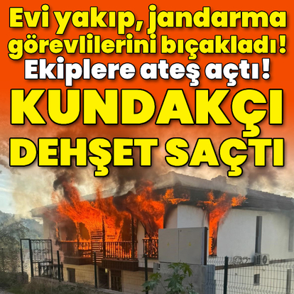 Evi yakıp, jandarma görevlilerini bıçakladı!