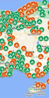 Türkiye'nin en kapsamlı kamp alanları haritası