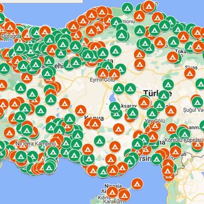 Türkiye'nin en kapsamlı kamp alanları haritası