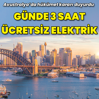 Avustralya günde 3 saat ücretsiz elektrik verecek