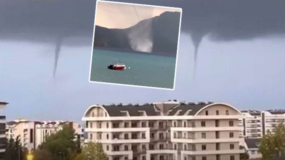 Turizmin başkentinde peş peşe yaşandı... Denizde 4 hortum!