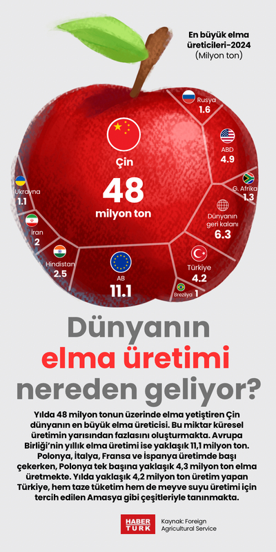 Dünyanın elma üretimi nereden geliyor?