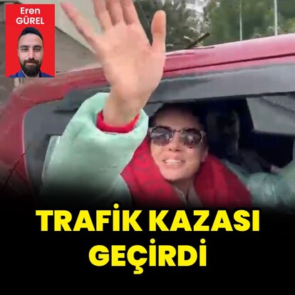Çocuklarıyla trafik kazası geçirdi