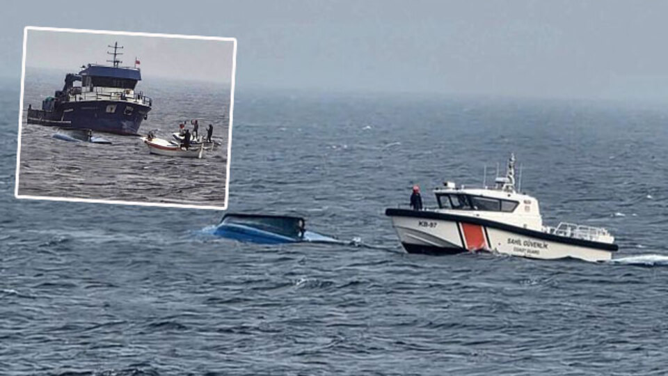 Tekne ters döndü... O anlar kamerada! Öldüren alabora!