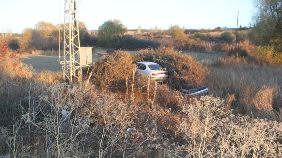 Devrilen otomobildeki çift yaralandı