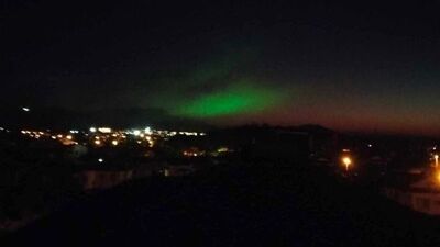 Fethiye semalarında mor ve yeşil ışıklar