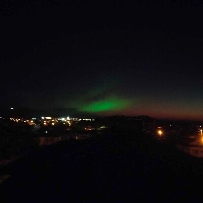 Fethiye semalarında mor ve yeşil ışıklar