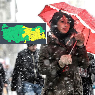 24 kent için 'sarı' alarm! Sıcaklık 2-4 derece düşüyor... 3 bölgeye kar geliyor!