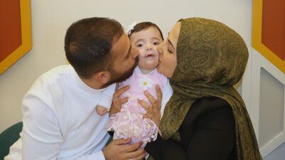 Prematüre doğan Masal Mira 104 günlük mücadeleyle ailesinin kollarına kavuştu