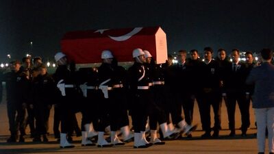 Şehit Pilot Hasan Bahar'ın naaşı İstanbul'a getirildi