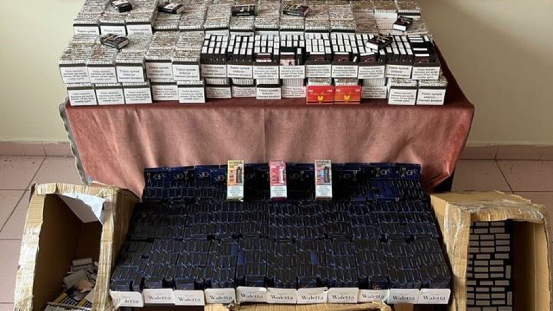 Kastamonu'da 61 bin 100 adet makaron ele geçirildi