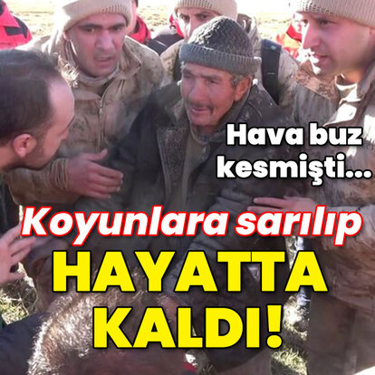 Hava buz kesmişti... Koyunlara sarılarak hayatta kaldı!