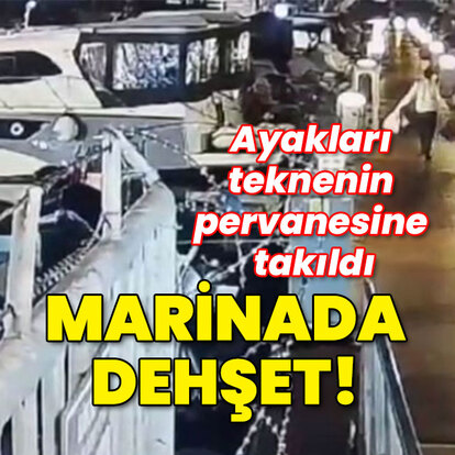 Ayakları teknenin pervanesine takıldı! Marinada dehşet!