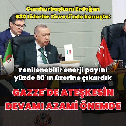 Cumhurbaşkanı Erdoğan G20 Zirvesi'nde konuştu