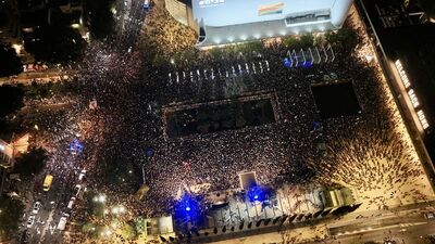 İsrail'de protestocular "7 Ekim için soruşturma komisyonu" talebiyle toplandı