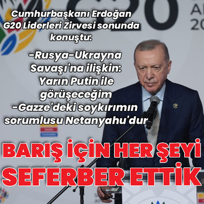 Cumhurbaşkanı Erdoğan G20 Liderler Zirvesi'nde