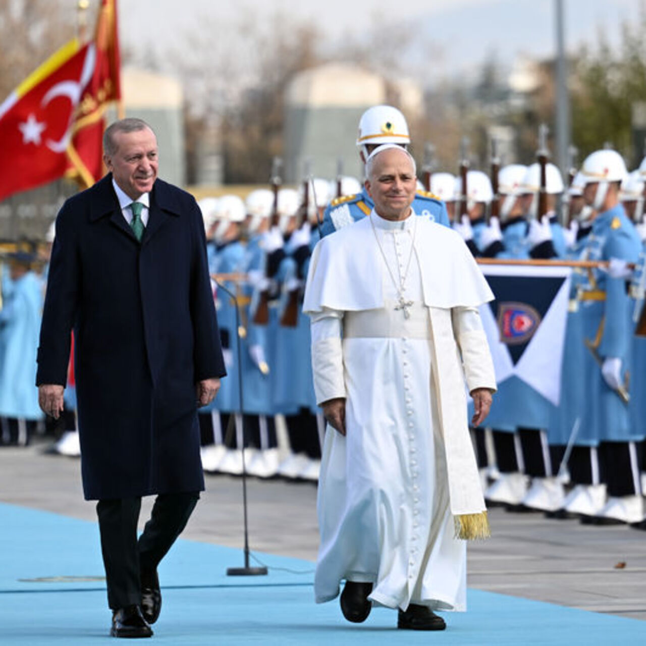 Cumhurbaşkanı Erdoğan Papa 14. Leo ile bir arada