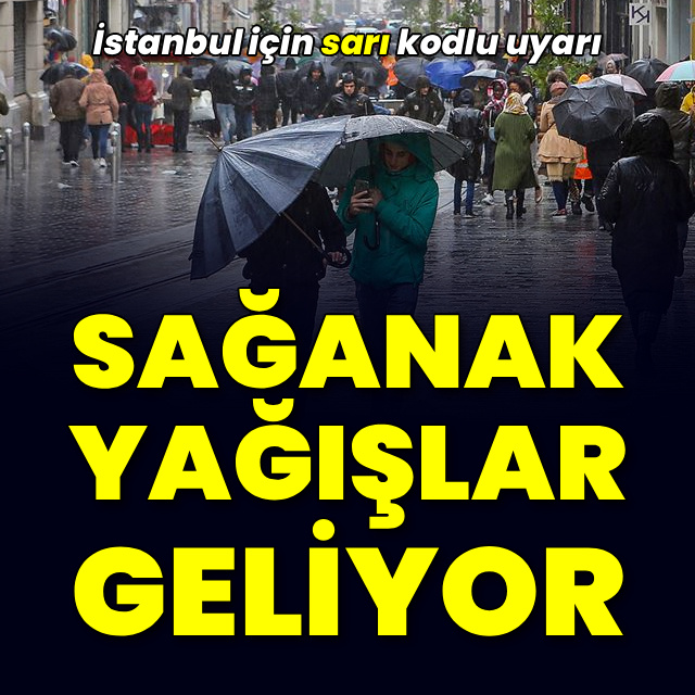 İstanbul'a sağanak yağış uyarısı