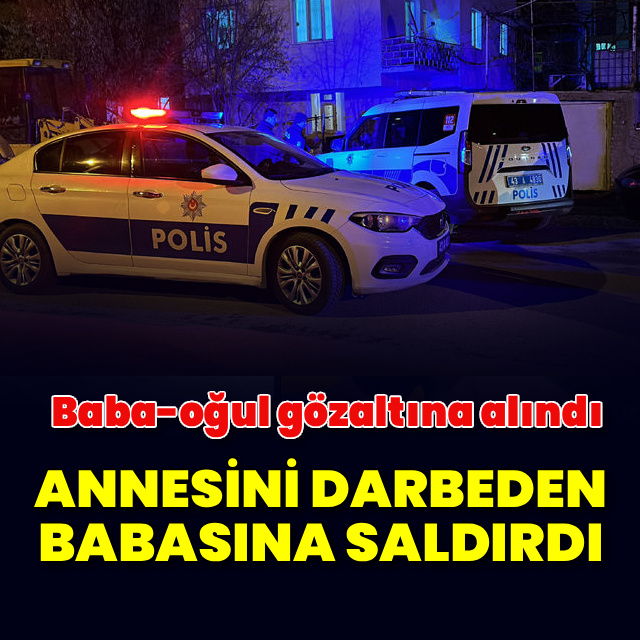 Annesini darbeden babasına saldırdı