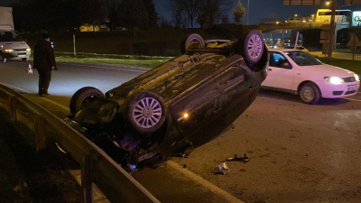 Bursa'da otomobil takla attı: 1 yaralı