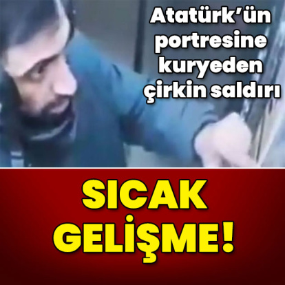 Atatürk'ün portresine kuryeden çirkin saldırı! Sıcak gelişme!