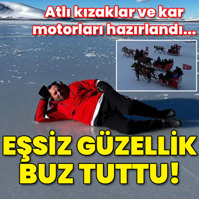 Atlı kızaklar ve kar motorları hazırlandı... Eşsiz güzellik buz tuttu!