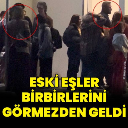 Eski eşler birbirlerine bakmadı