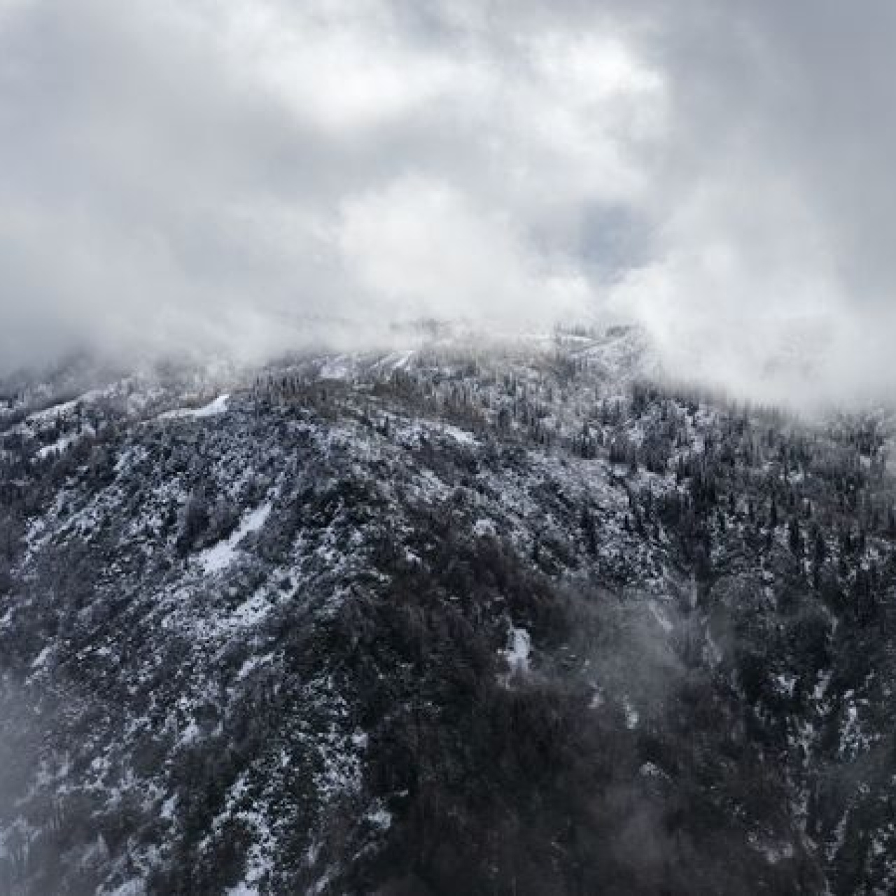 Deniz manzaralı yaylada kar güzelliği