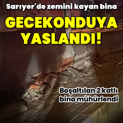 Zemini kayan bina gecekonduya yaslandı