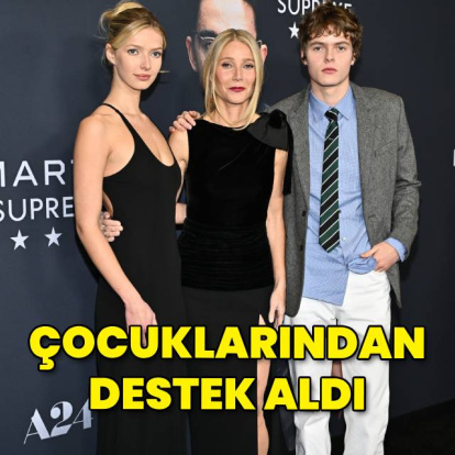 İlk kez iki çocuğuyla kırmızı halıda