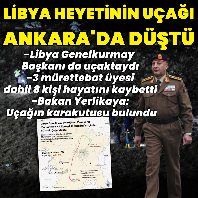 Libya heyetini taşıyan uçak Ankara'da düştü