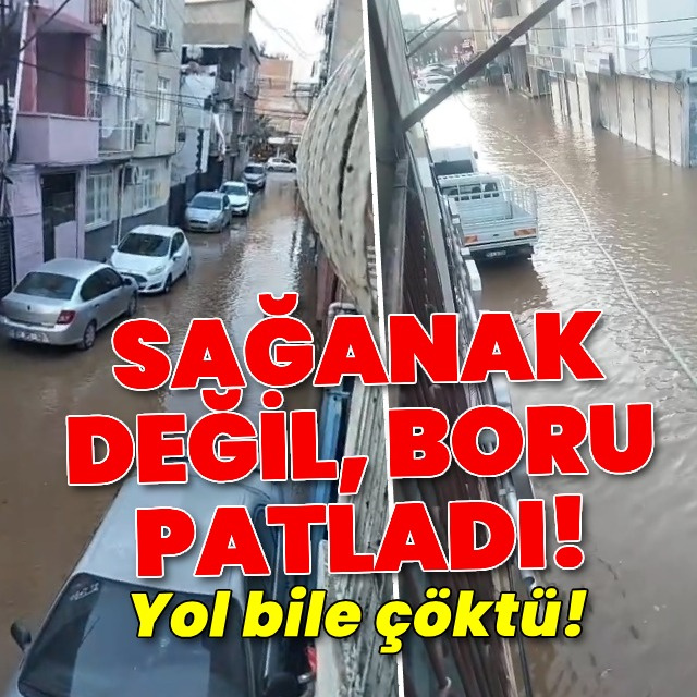 Yolda göçük oluştu, sokaklar göl oldu!