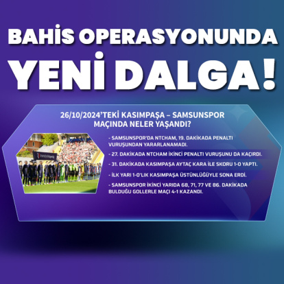 Kasımpaşa-Samsunspor maçı bahis soruşturmasında!