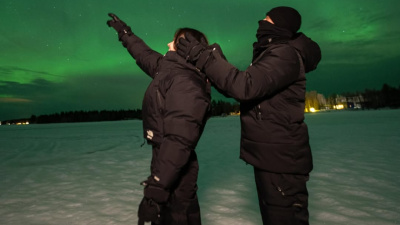 Kuzey ışıklarını seyrettiler