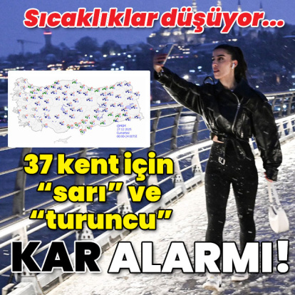 Sıcaklıklar düşüyor... 37 kent için "sarı" ve "turuncu" kar alarmı!