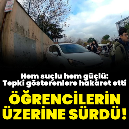 Öğrencilerin üzerine sürdü!