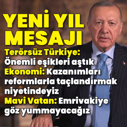 Cumhurbaşkanı Erdoğan'dan yeni yıl mesajı
