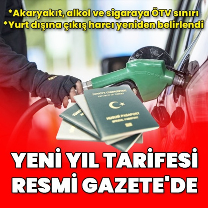 Yeni yıl tarifesi Resmi Gazete'de